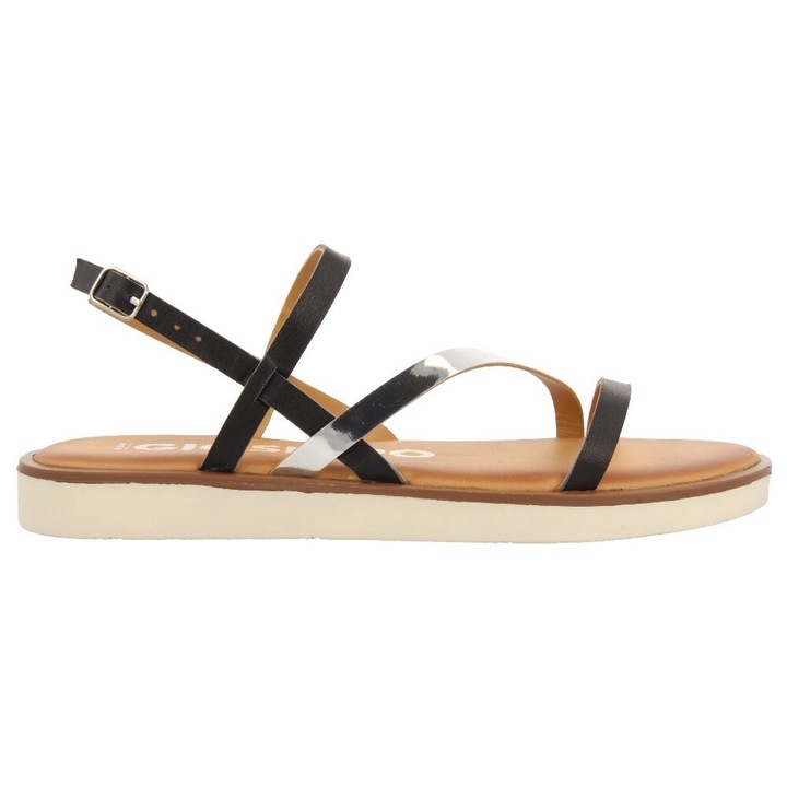 Gioseppo, Sandale cu insertii de piele Carbis, Negru