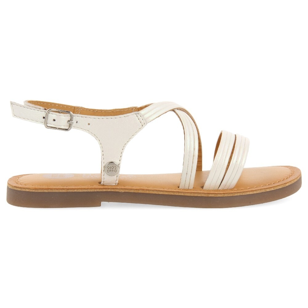 Gioseppo, Sandale de piele cu aspect metalizat ANNEX 28311, Alb, 33 EU