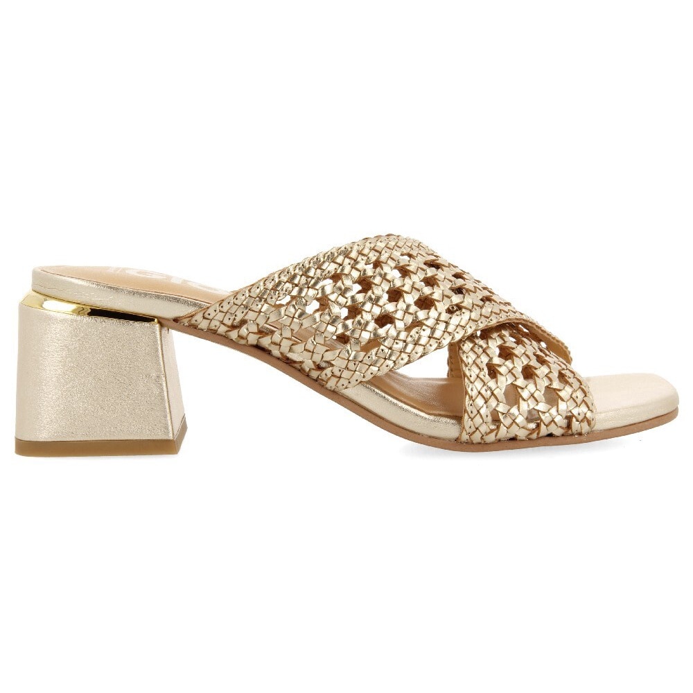 Gioseppo, Sandale de piele cu barete impletite Clarcona, Auriu, 37