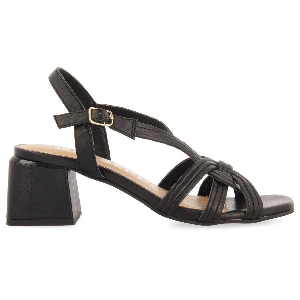 Gioseppo, Sandale de piele cu toc masiv Bulqize 28407, Negru, 36