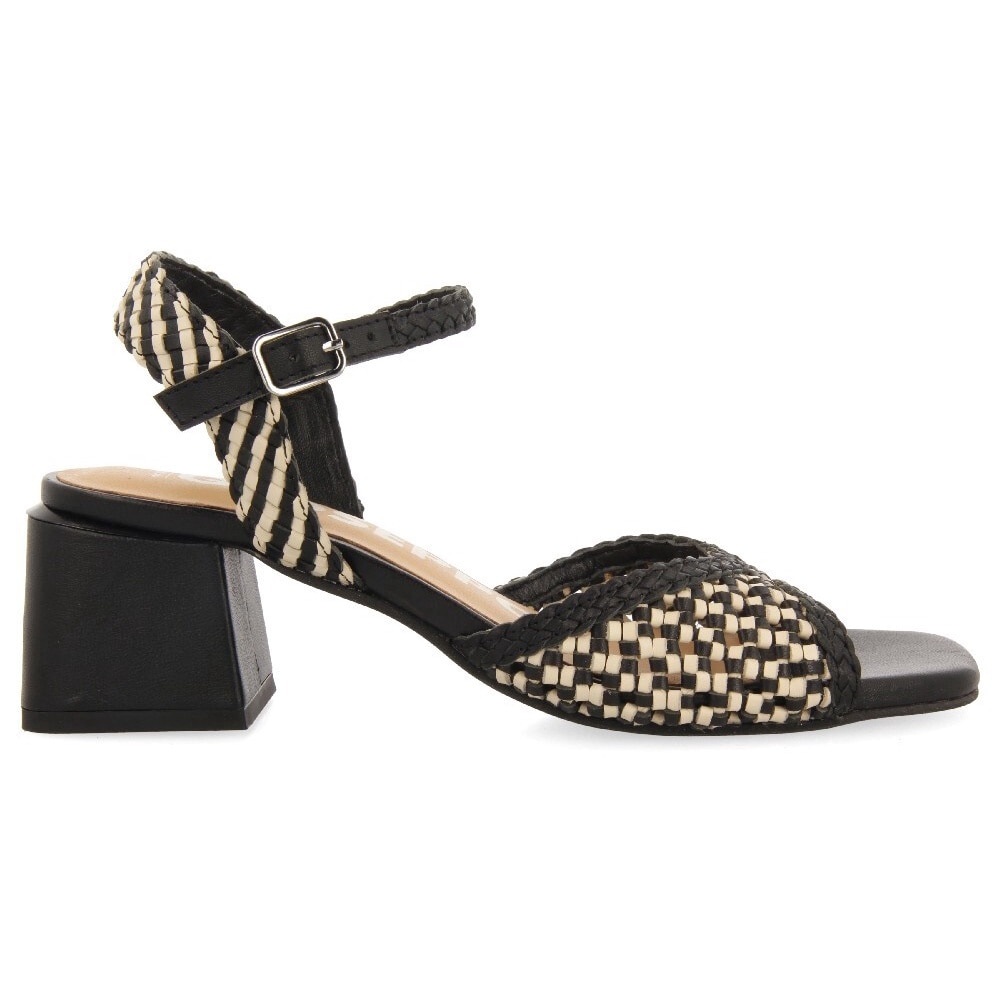 Gioseppo, Sandale de piele cu toc masiv Ladock, Negru, 38