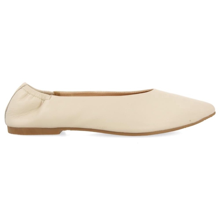 Gioseppo, Balerini de piele cu varf ascutit, Alb murdar