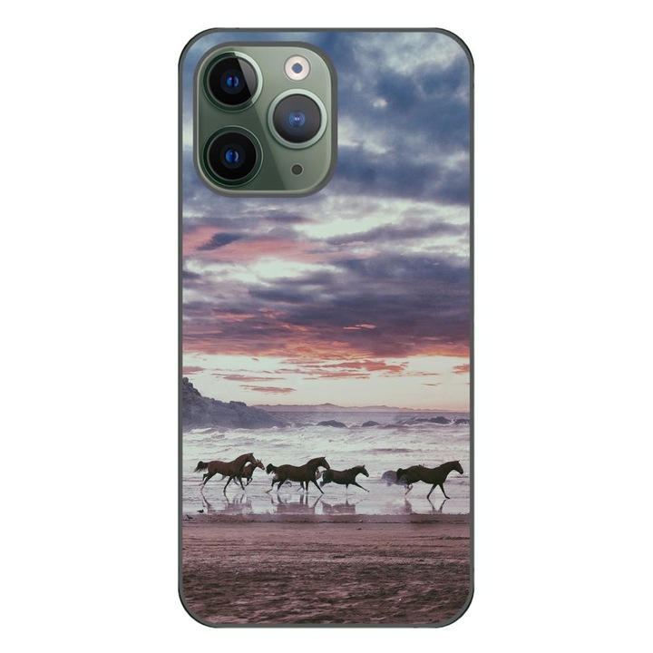 Калъф, съвместим с модела Apple iPhone 11 Pro Silicone Gel Tpu Running Horse