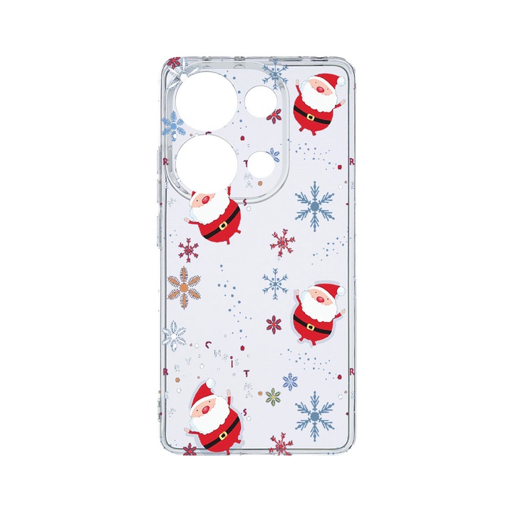 Husa BestCase® Clear Silicon 2MM, Compatibila Cu Xiaomi Redmi Note 13 4G, Xmas - Santa Claus, Antisoc, Protectie Camera, Margini ridicate pentru protectia ecranului, T 308