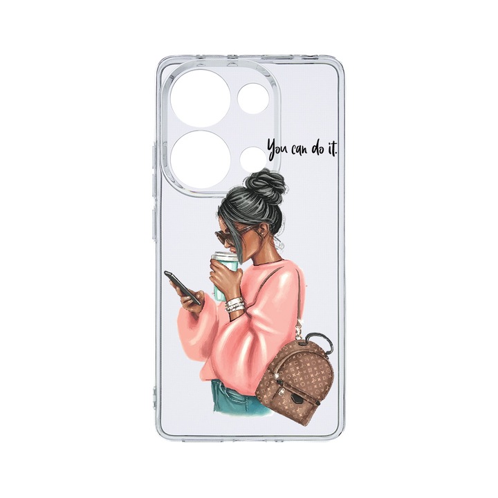 Husa BestCase® Clear Silicon 2MM, Compatibila Cu Xiaomi Redmi Note 13 Pro 4G, Shopping Girl, Antisoc, Protectie Camera, Margini ridicate pentru protectia ecranului, T 962