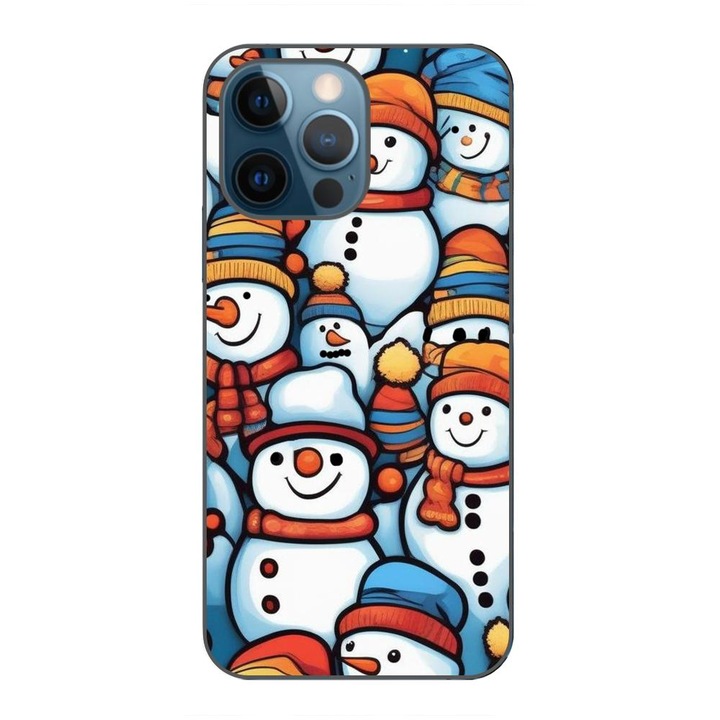 Капак, съвместим с Apple iPhone 12 Pro Silicon Gel Tpu Model Snowman Pattern