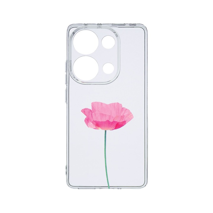 Husa BestCase® Clear Silicon 2MM, Compatibila Cu Xiaomi Redmi Note 13 4G, Rose - Pastel Pink, Antisoc, Protectie Camera, Margini ridicate pentru protectia ecranului, T 693