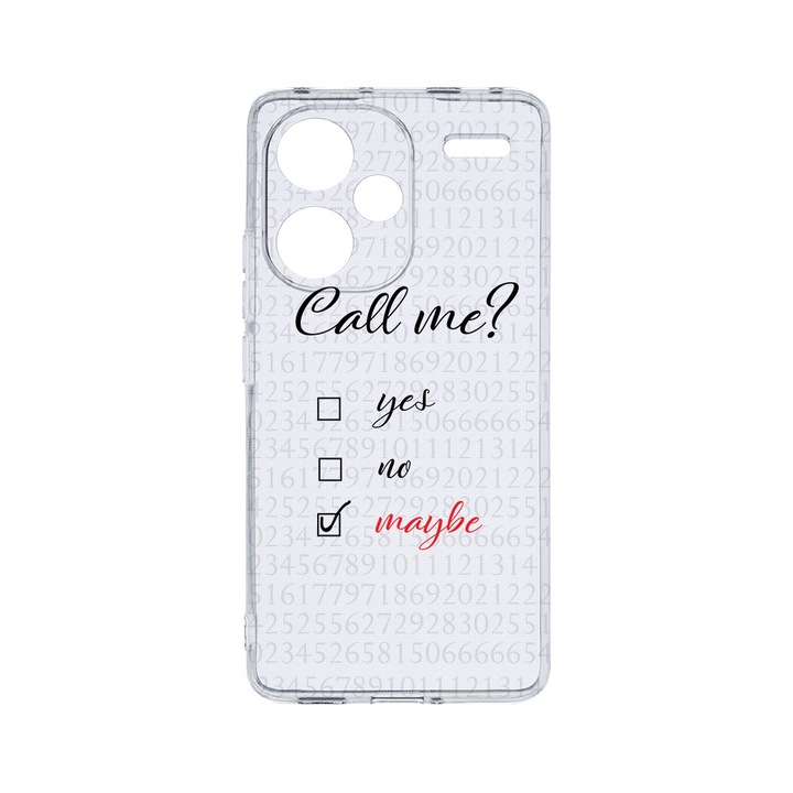 Husa BestCase® Clear Silicon 2MM, съвместим с Xiaomi Redmi Note 13 Pro Plus 5G, Call Me, Antisoc, Защита на камерата, Повдигнати ръбове за защита на екрана, T 149