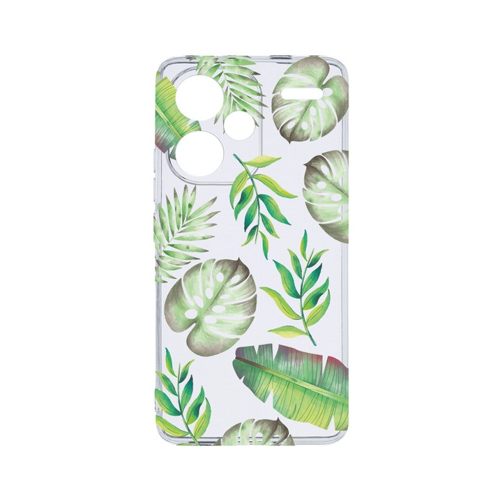 Husa BestCase® Clear Silicon 2MM, съвместим с Xiaomi Redmi Note 13 Pro Plus 5G, Тропически, Противоударен, Защита на камерата, Повдигнати ръбове за защита на екрана, T 150