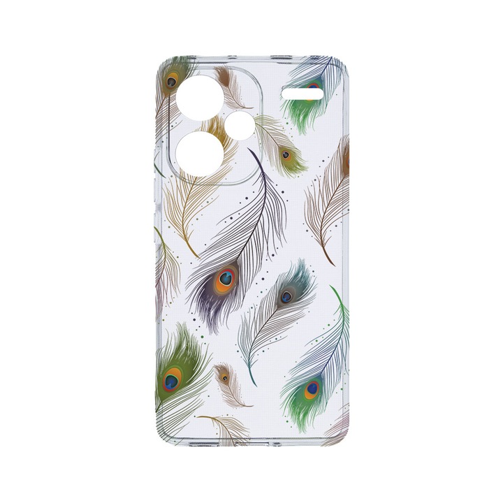 Husa BestCase® Clear Silicon 2MM, съвместим с Xiaomi Redmi Note 13 Pro Plus 5G, Flower, противоударно, защита на камерата, повдигнати ръбове за защита на екрана, T 152
