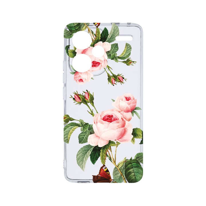Husa BestCase® Clear Silicon 2MM, съвместим с Xiaomi Redmi Note 13 Pro Plus 5G, розов, противоударeн, защита на камерата, повдигнати ръбове за защита на екрана, T 172
