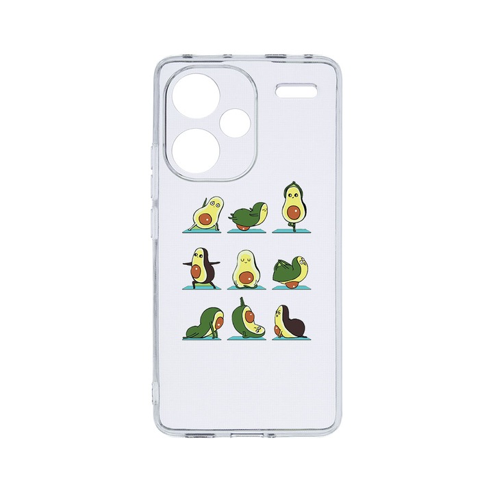 Husa BestCase® Clear Silicon 2MM, съвместим с Xiaomi Redmi Note 13 Pro Plus 5G, Авокадо Йога, Противоударна, Защита на камерата, Повдигнати ръбове за защита на екрана, T 752