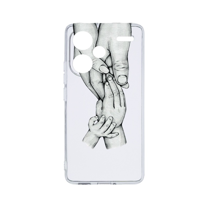 Husa BestCase® Clear Silicon 2MM, съвместим с Xiaomi Redmi Note 13 Pro Plus 5G, Family, противоударен, защита на камерата, повдигнати ръбове за защита на екрана, T 959