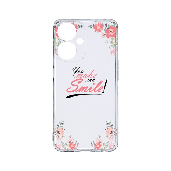 Husa BestCase® Clear Silicon, съвместим с Honor X7b, Make Me Smile, противоударна, защита на камерата, повдигнати ръбове за защита на екрана, T 4