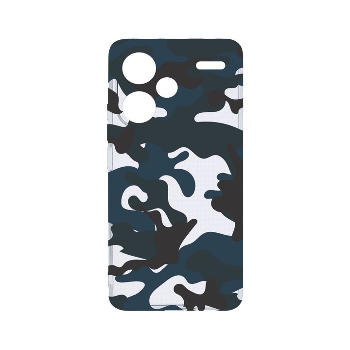 Husa BestCase® Clear Silicon 2MM, Съвместим с Xiaomi Redmi Note 13 Pro Plus 5G, Камуфлаж, Противоударна, Защита на камерата, Повдигнати ръбове за защита на екрана, T 789