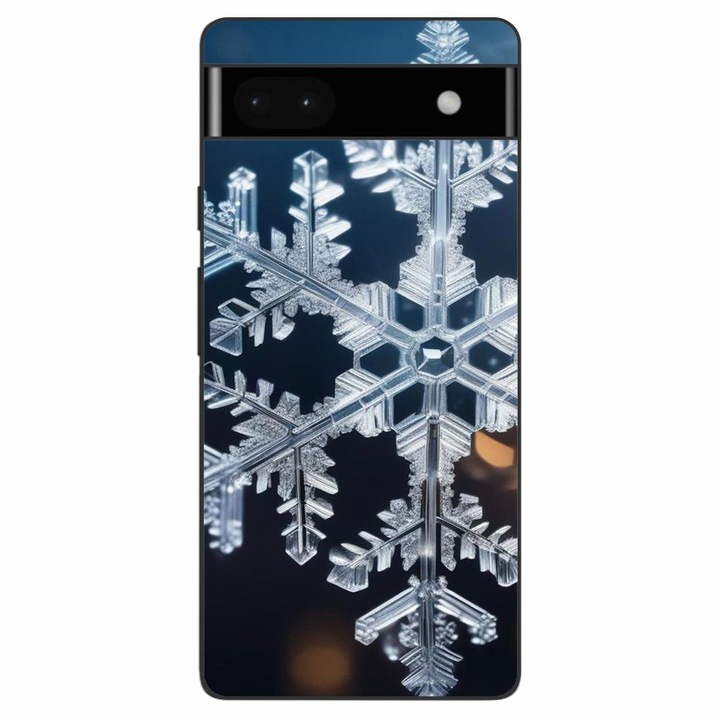 Кейс съвместим с Google Pixel 6A Silicone Gel Tpu Модел Big Snowflake