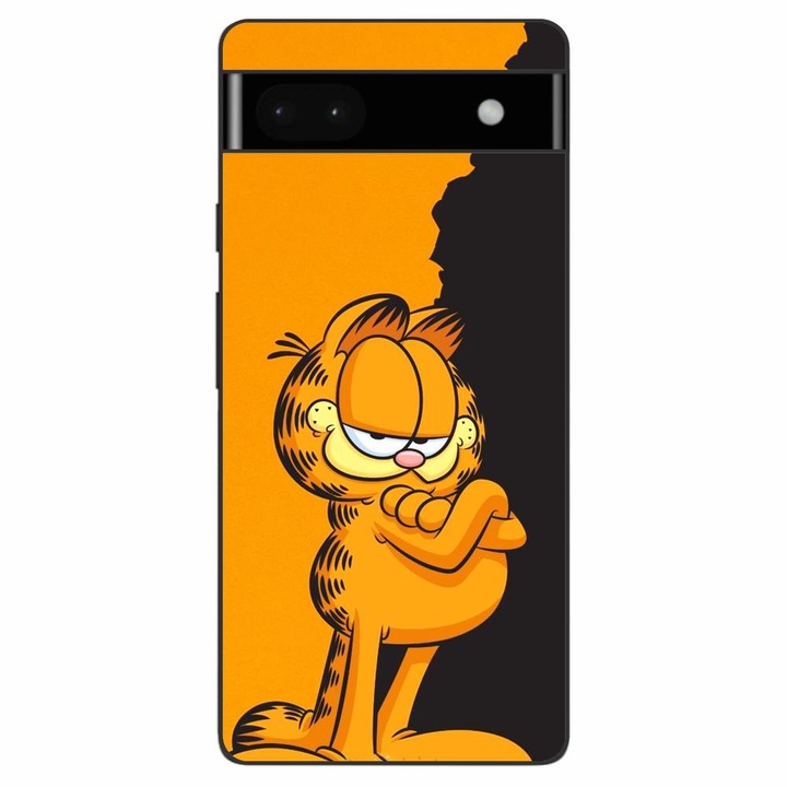 Husa compatibila cu Google Pixel 6A Silicon Gel Tpu Model Garfield Black and Orange
