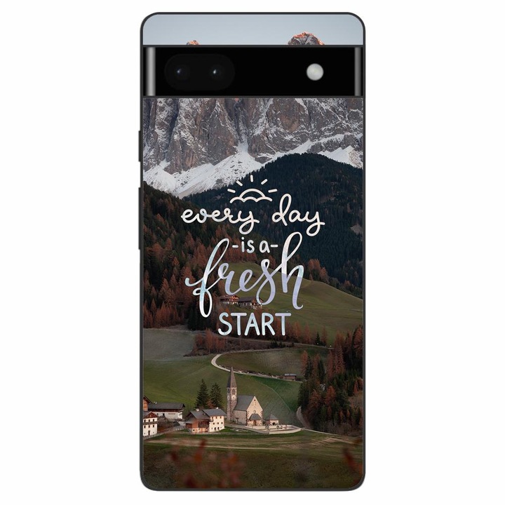 Husa compatibila cu Google Pixel 6A Silicon Gel Tpu Model Mesaj Fresh Start
