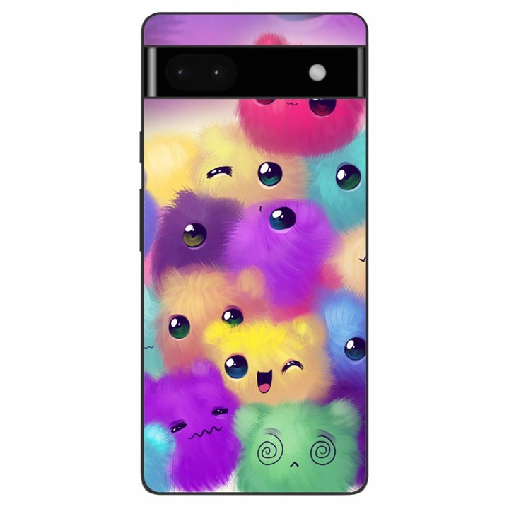 Калъф, съвместим с модел Google Pixel 6A Silicone Gel Tpu Colorful Fluffy