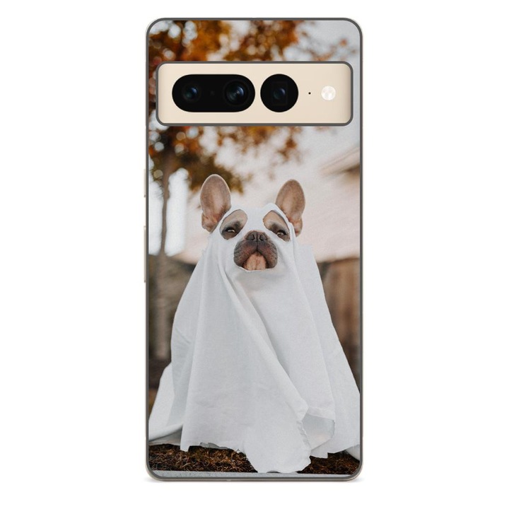 Husa compatibila cu Google Pixel 7 Pro Silicon Gel Tpu Model Halloween Catel Costum Fantoma