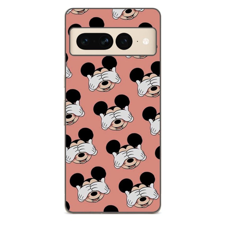 Husa compatibila cu Google Pixel 7 Pro Silicon Gel Tpu Model Mickey Pattern Peek A Boo