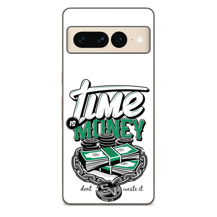 Husa compatibila cu Google Pixel 8 Pro Silicon Gel Tpu Model Mesaj Time Is Money