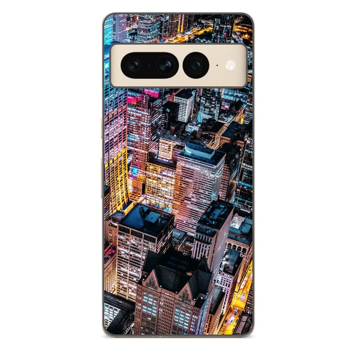 Husa compatibila cu Google Pixel 7 Pro Silicon Gel Tpu Model Night City