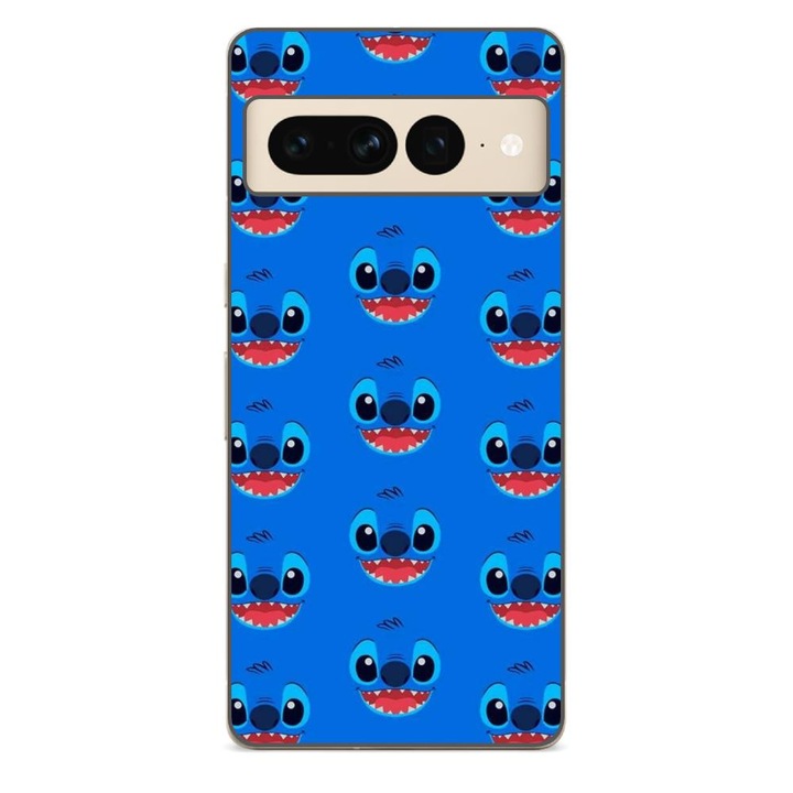 Husa compatibila cu Google Pixel 7 Pro Silicon Gel Tpu Model Stitch Face Pattern
