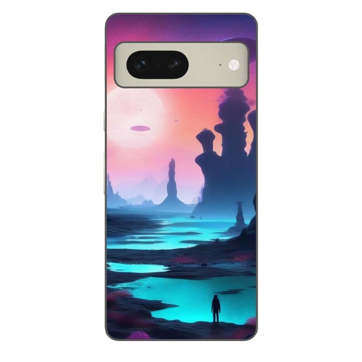 Husa compatibila cu Google Pixel 7 Silicon Gel Tpu Model Mystic Planet