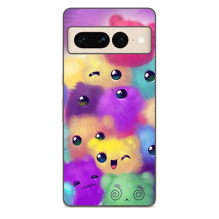 Husa compatibila cu Google Pixel 7 Pro Silicon Gel Tpu Model Pufosi Colorati