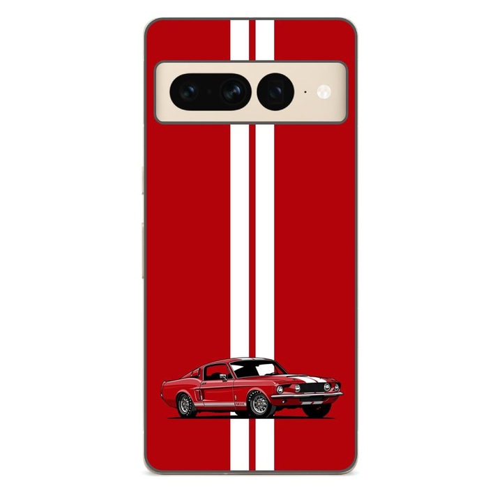 Кейс съвместим с Google Pixel 7 Pro Silicone Gel Tpu Модел Red Mustang