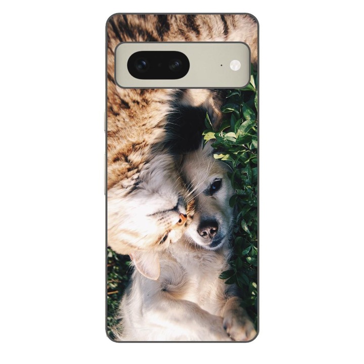 Husa compatibila cu Google Pixel 7 Silicon Gel Tpu Model Caine si Pisica