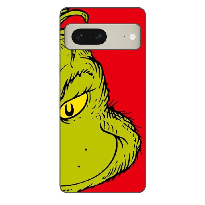 Husa compatibila cu Google Pixel 7 Silicon Gel Tpu Model Craciun Grinch Face