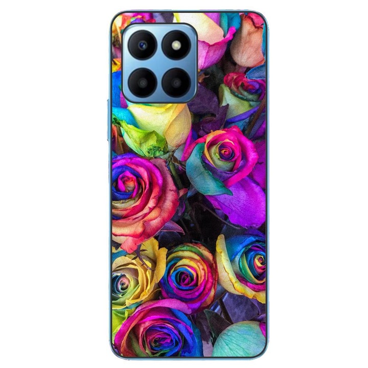 Husa compatibila cu Honor 70 Lite Silicon Gel Tpu Model Trandafiri Colorati