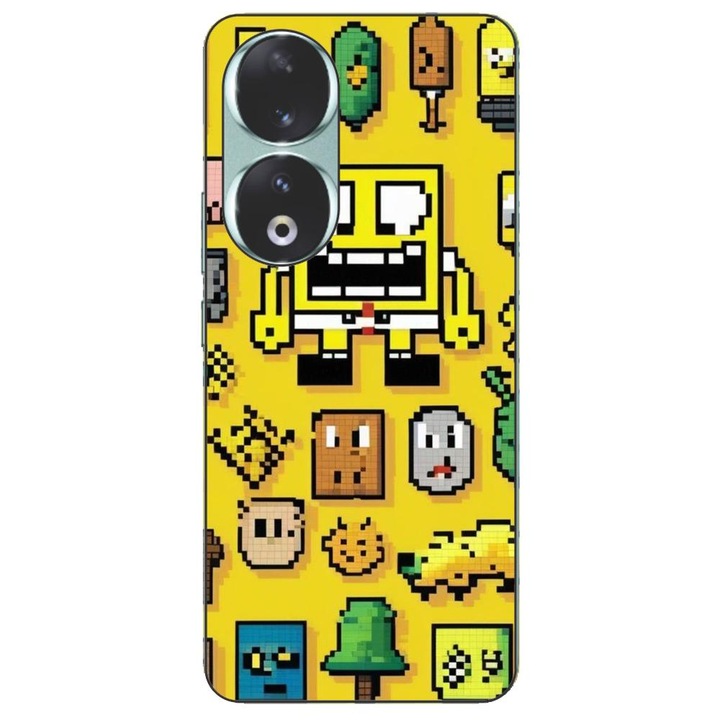 Husa compatibila cu Honor 90 5G Silicon Gel Tpu Model Pixel Art Spongebob