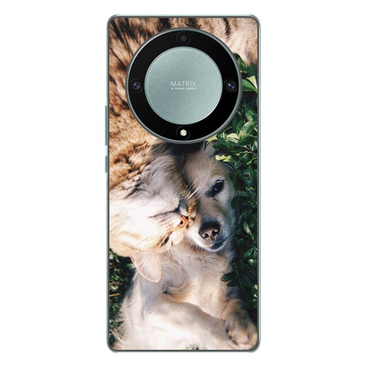 Husa compatibila cu Honor Magic 5 Lite Silicon Gel Tpu Model Caine si Pisica