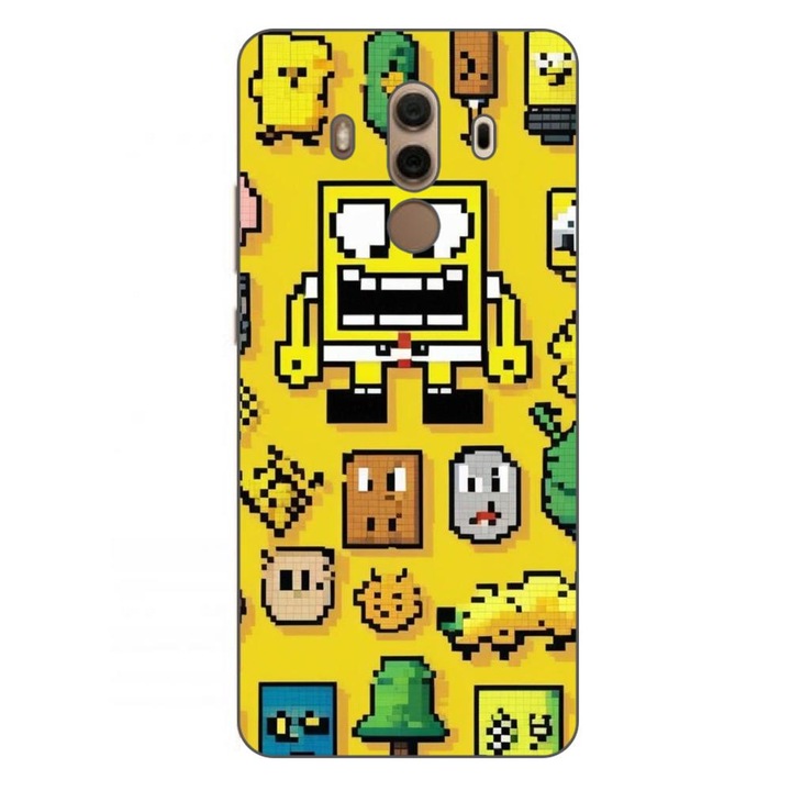 Husa compatibila cu Huawei Mate 10 Pro Silicon Gel Tpu Model Pixel Art Spongebob