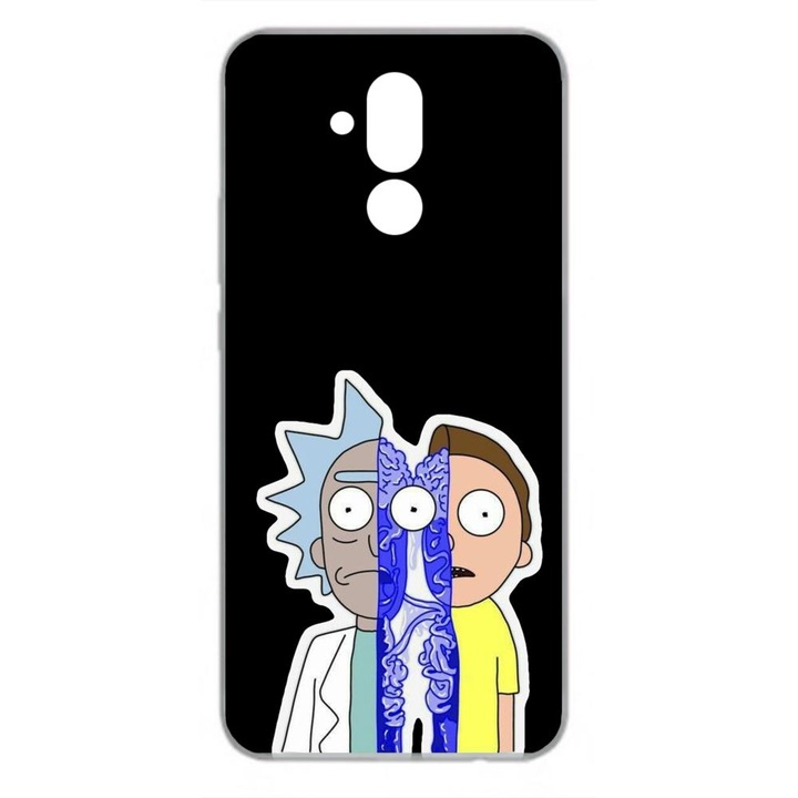 Капак, съвместим с Huawei Mate 20 Lite Silicon Gel Tpu Модел Rick And Morty Connected