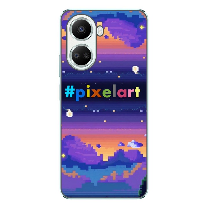 Husa compatibila cu Huawei Nova 10 SE Silicon Gel Tpu Model Pixel Art Peisaj