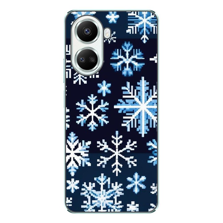 Husa compatibila cu Huawei Nova 10 SE Silicon Gel Tpu Model Pixel Art Snowflakes