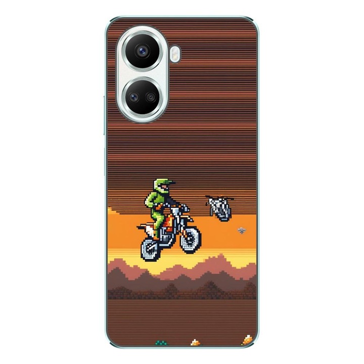 Husa compatibila cu Huawei Nova 10 SE Silicon Gel Tpu Model Pixel Art Motorcross