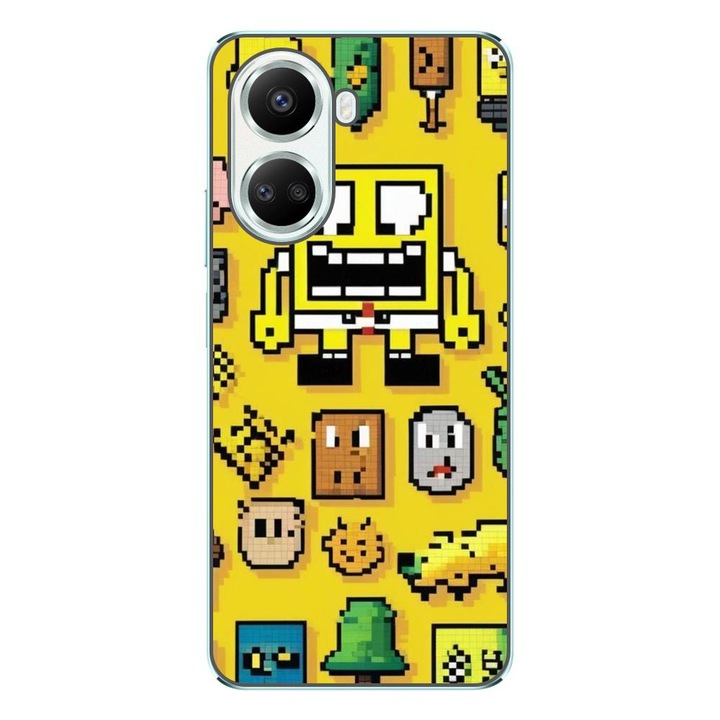Husa compatibila cu Huawei Nova 10 SE Silicon Gel Tpu Model Pixel Art Spongebob