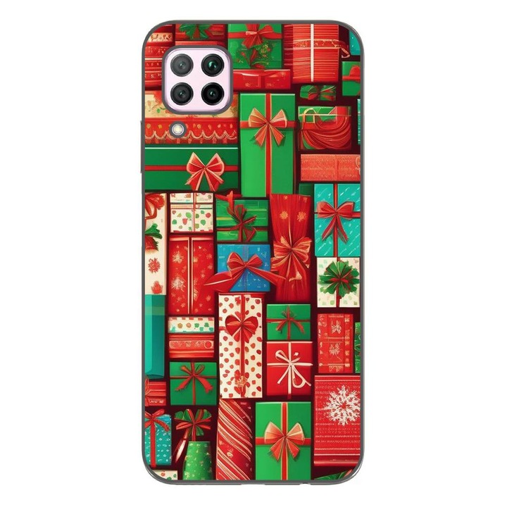 Капак, съвместим с Huawei P40 Lite Silicone Gel Tpu Model Xmas Gifts Pattern