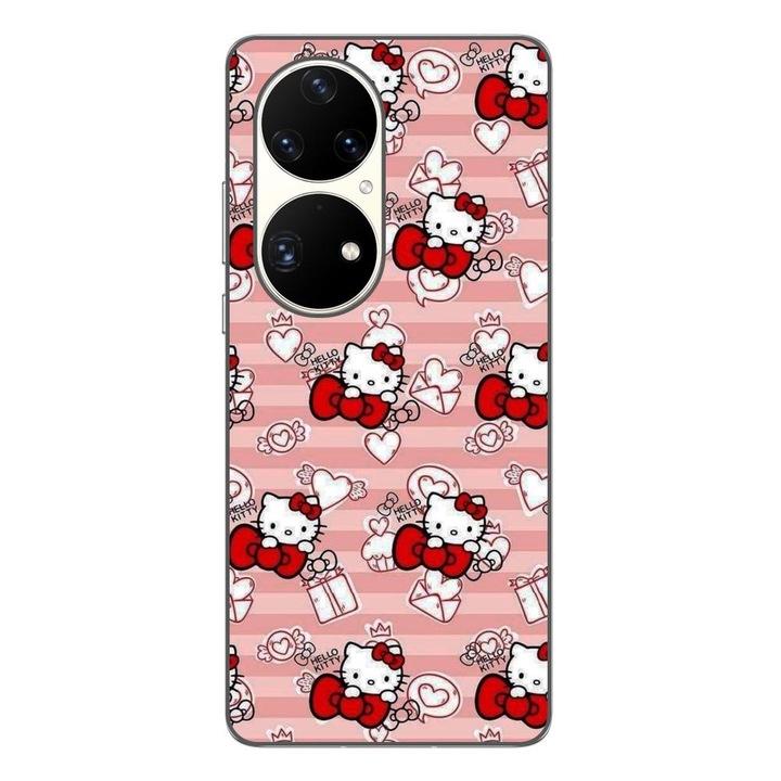 Калъф, съвместим с Huawei P50 Pro Silicone Gel Tpu Модел Hello Kitty Pink Pattern