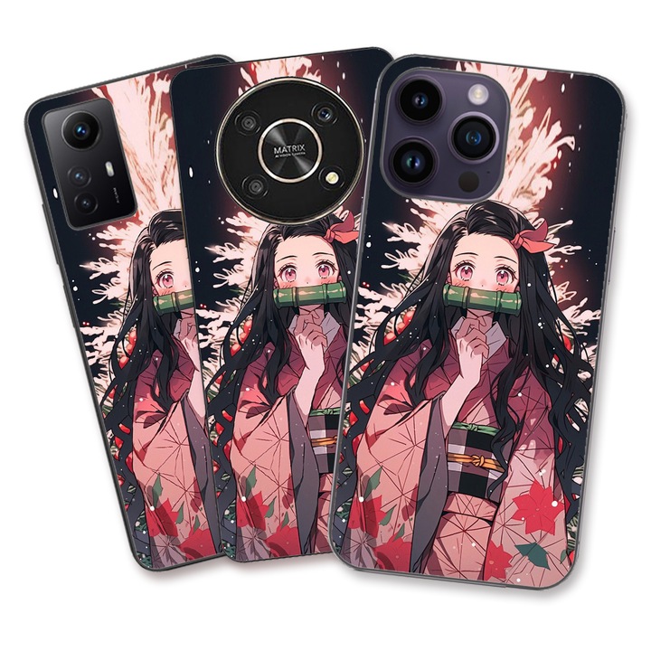 Кейс съвместим с модел Huawei P50 Silicon Gel Tpu Demon Slayer Nezuko