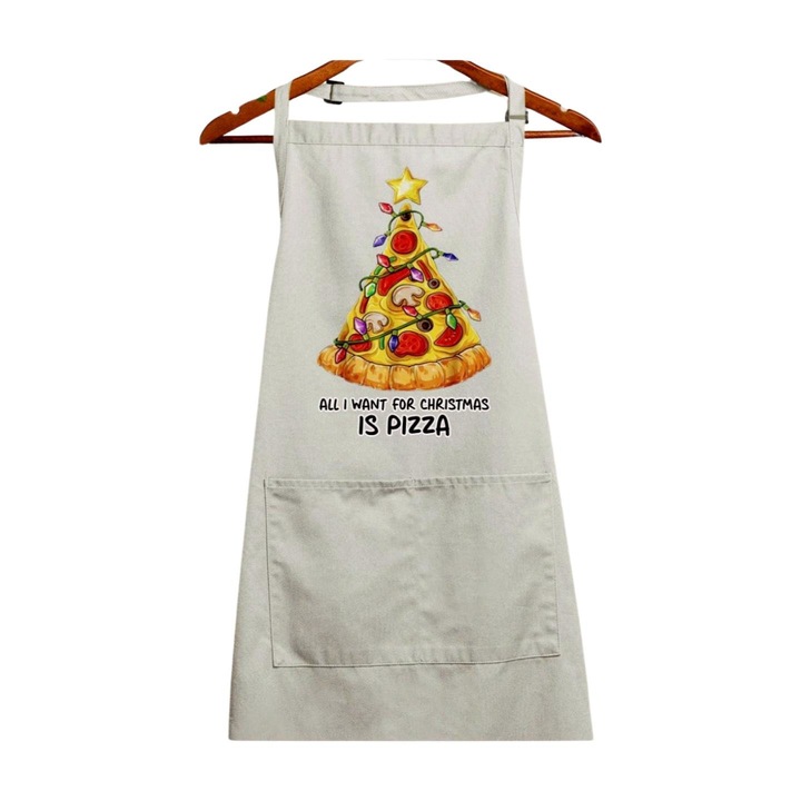 sort Tot ce imi doresc de Craciun este pentru pizza, alb, 90 x 76 cm