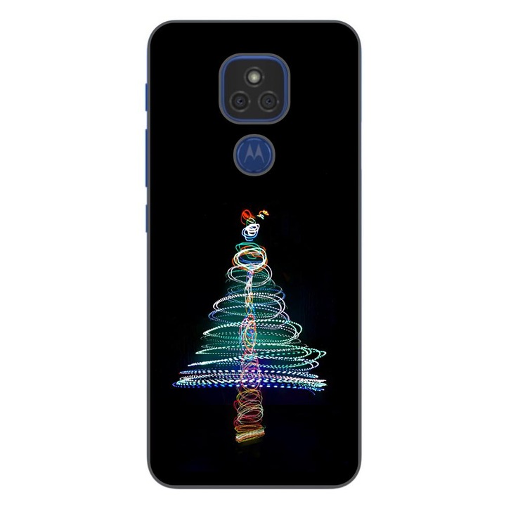 Husa compatibila cu Motorola Moto G9 Play Silicon Gel Tpu Model Craciun Brad Neon