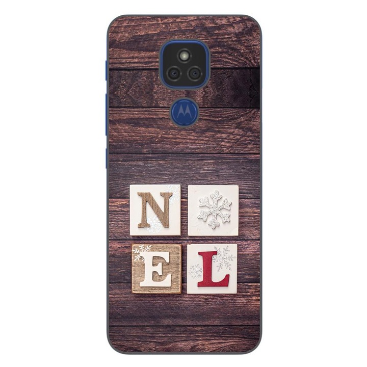 Husa compatibila cu Motorola Moto E7 Plus Silicon Gel Tpu Model Craciun Noel Wood