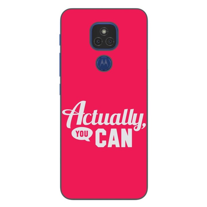 Husa compatibila cu Motorola Moto G9 Play Silicon Gel Tpu Model Mesaj Actually You Can