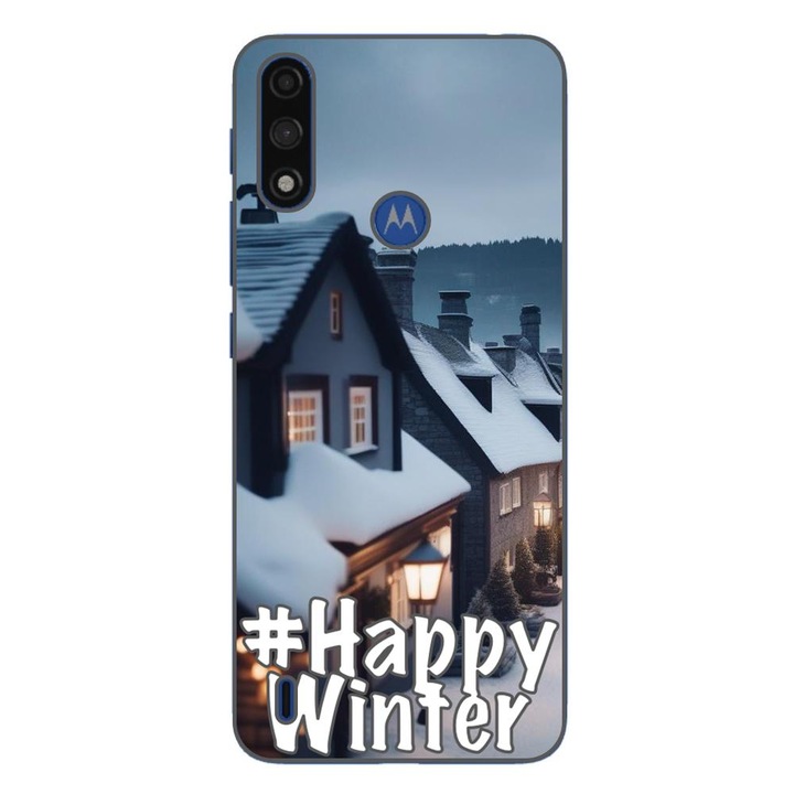 Husa compatibila cu Motorola Moto E7 Power Silicon Gel Tpu Model Happy Winter